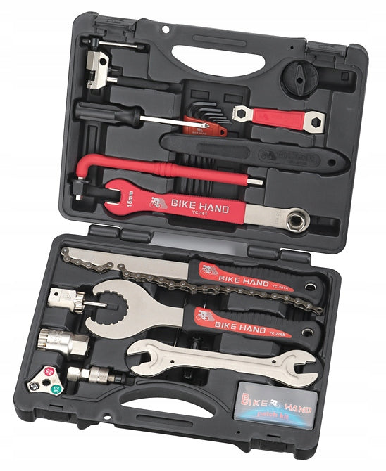 Bike Hand YC-728 zestaw narzędzi rowerowych w walizce